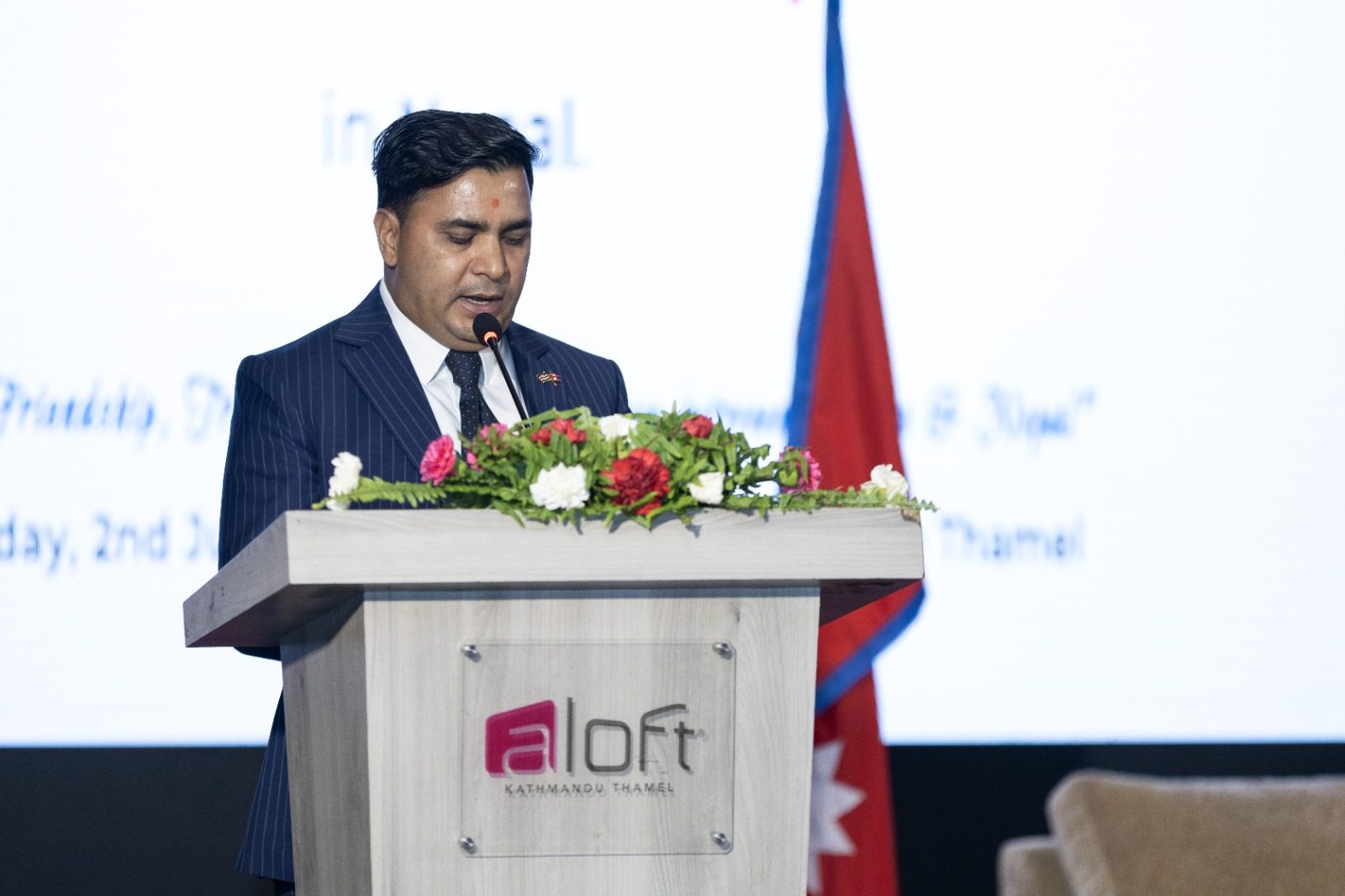 The Honorary Consul addressing the inauguration ceremony