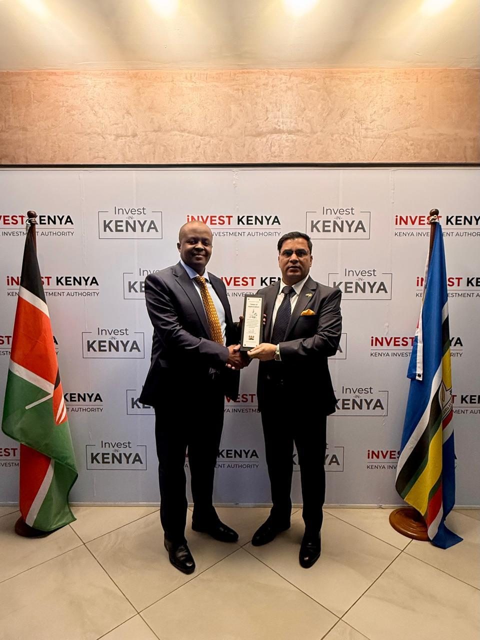 Commemorative plaque handover with the Kenya Investment Authority